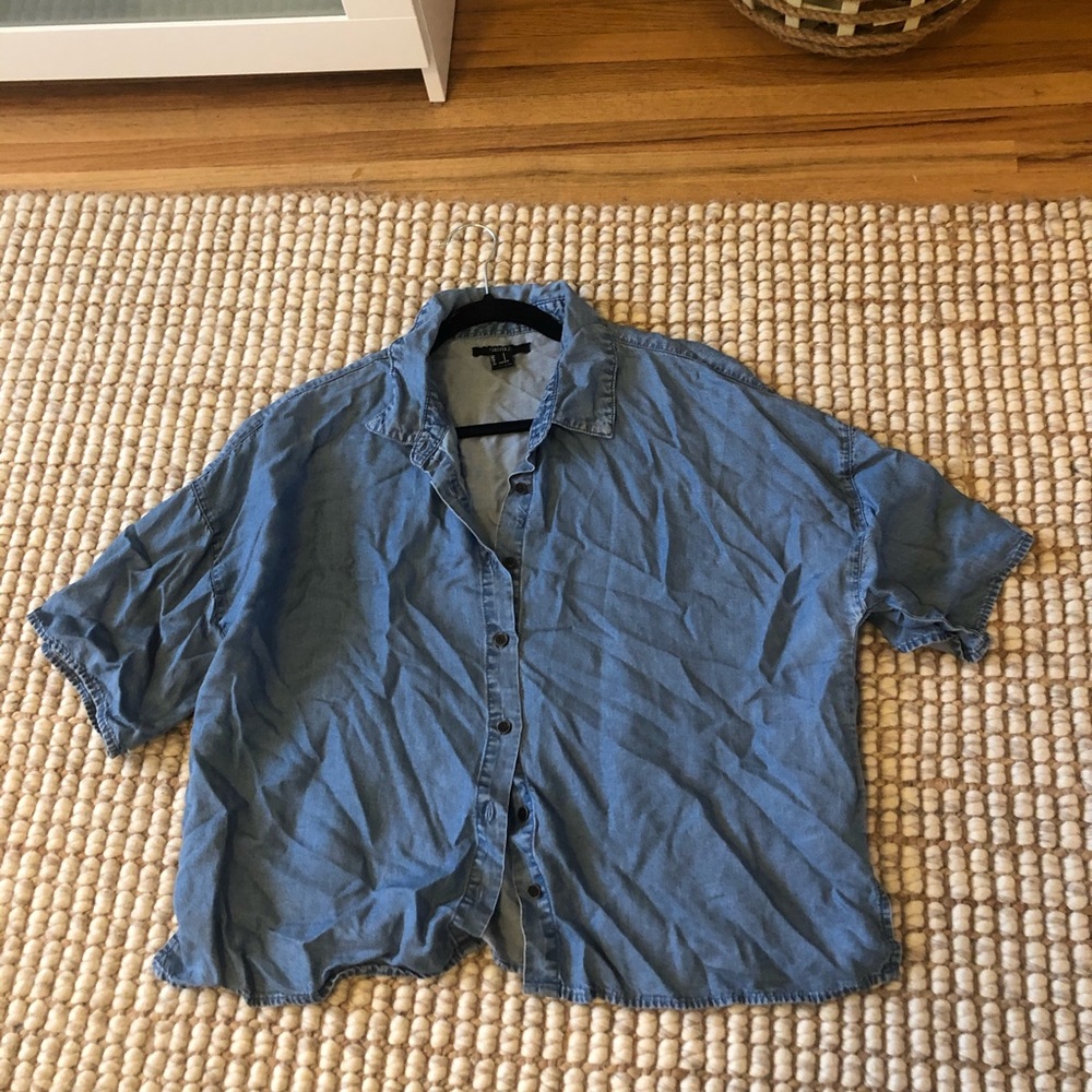 Forever 21 cropped denim shirt